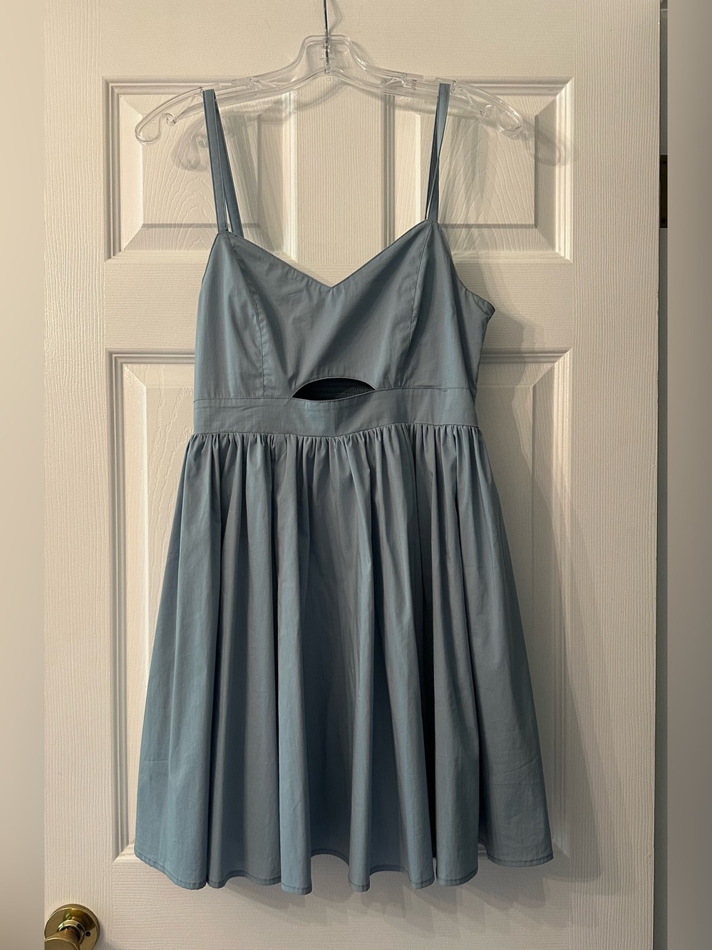 Bluish Grey Spaghetti Strap Cutout Dress